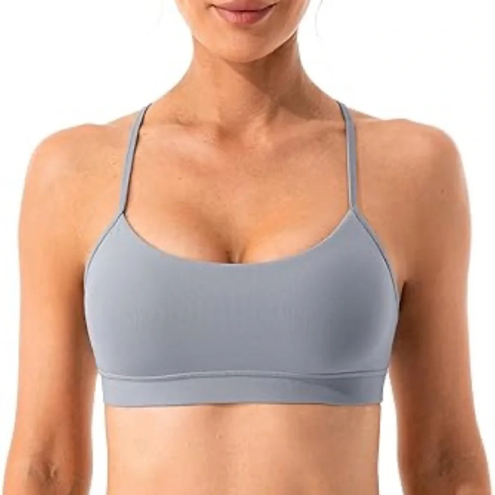 Columbia Light Gray Strappy Sports Bra